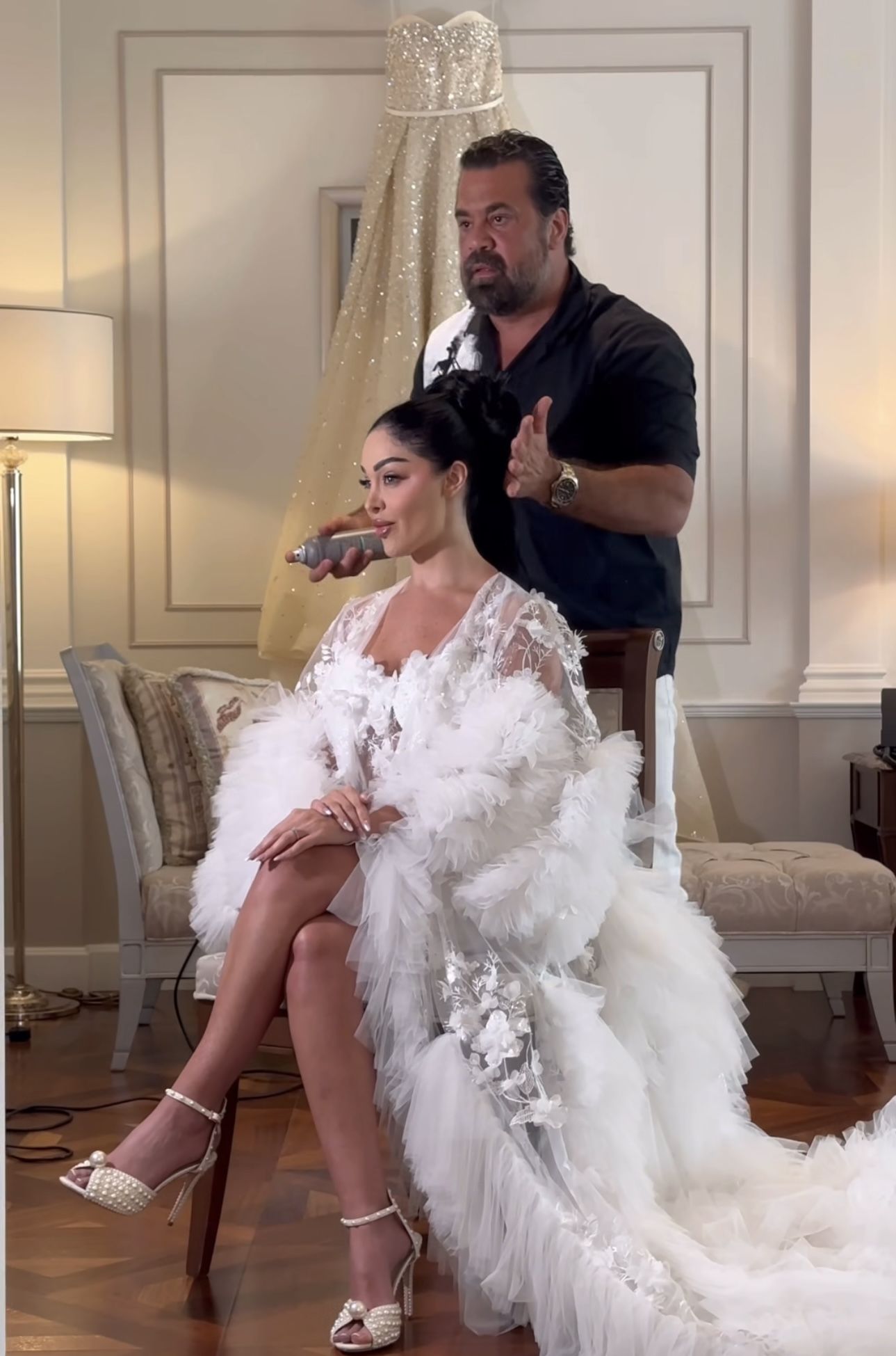 من كواليس تحضيرات العروس هيا كرزون (إنستغرام)