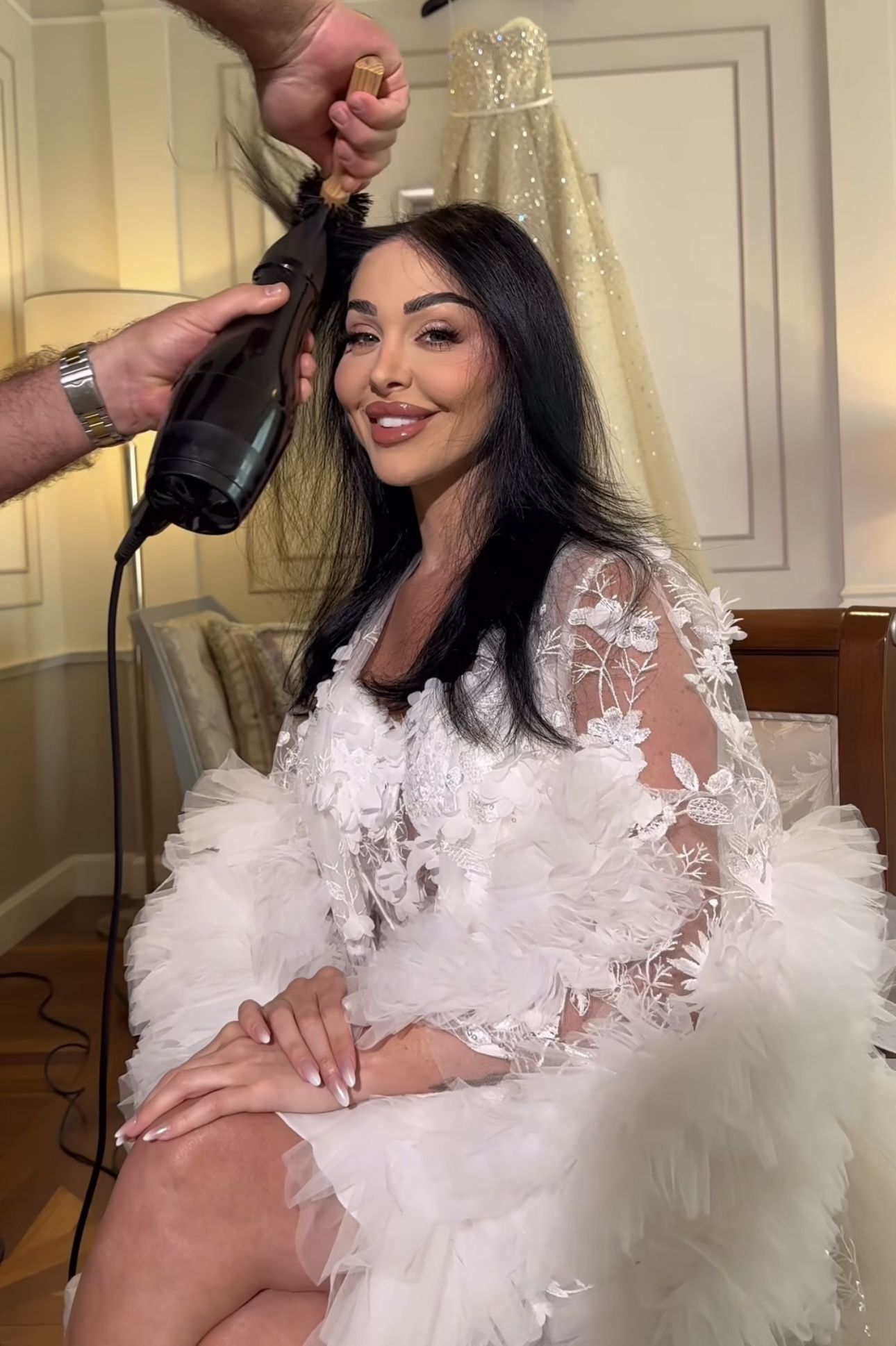 من كواليس تحضيرات العروس هيا كرزون (إنستغرام)