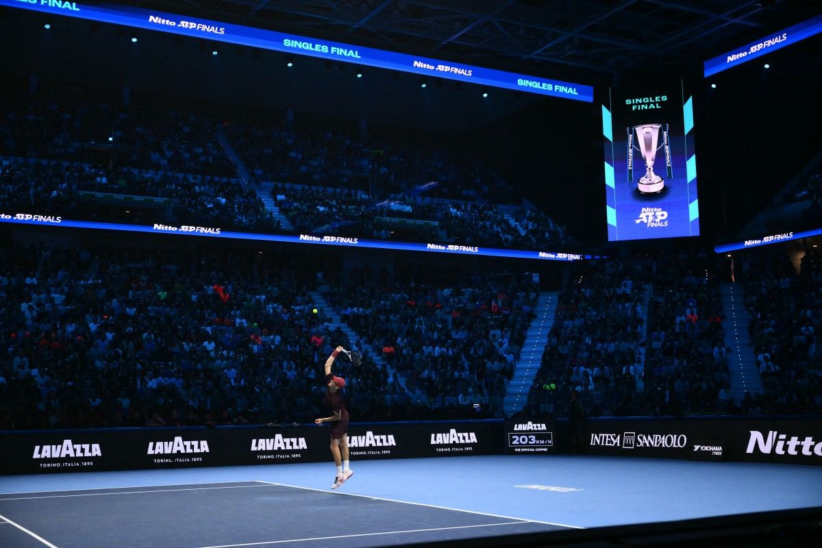 من مواجهة سينر وألكاراز. (أ ف ب)