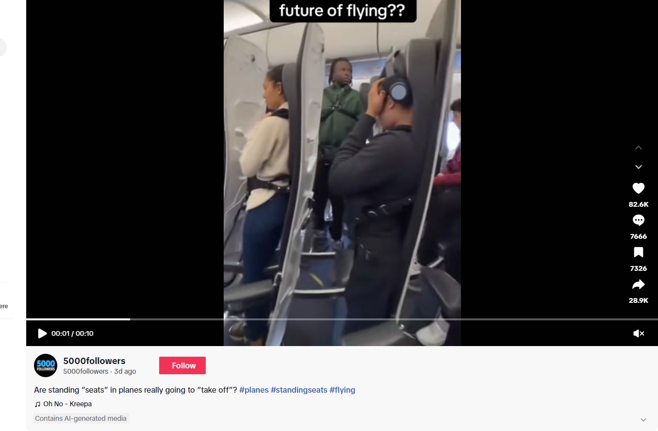 لقطة من الفيديو المنشور في حساب 5000followers@ في تيك توك، في 15 تشرين الثاني 2025