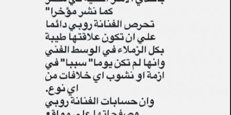 "العيب عليا".. رسالة غامضة من روبي تثير الجدل - المصدر 7