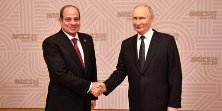 الرئيس السيسي وبوتين يشاركان فى مراسم تركيب هيكل احتواء مفاعل الضبعة - المصدر 7