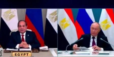 بوتين يهنئ الرئيس السيسى بعيد ميلاده خلال مراسم وضع هيكل الاحتواء بمفاعل الضبعة - المصدر 7